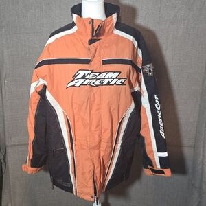 Arctic Cat Team Arctic Orange & Black Snowmobile Jacket Women's XL 2000's